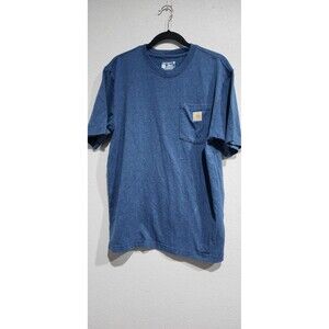 Carhartt Blue Pocket TShirt Men's K87-M One Point Logo In EUC